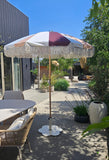 Parasol met franjes - bruine strepen