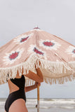 Parasol met franjes en rode bloemen print van Embellish Living